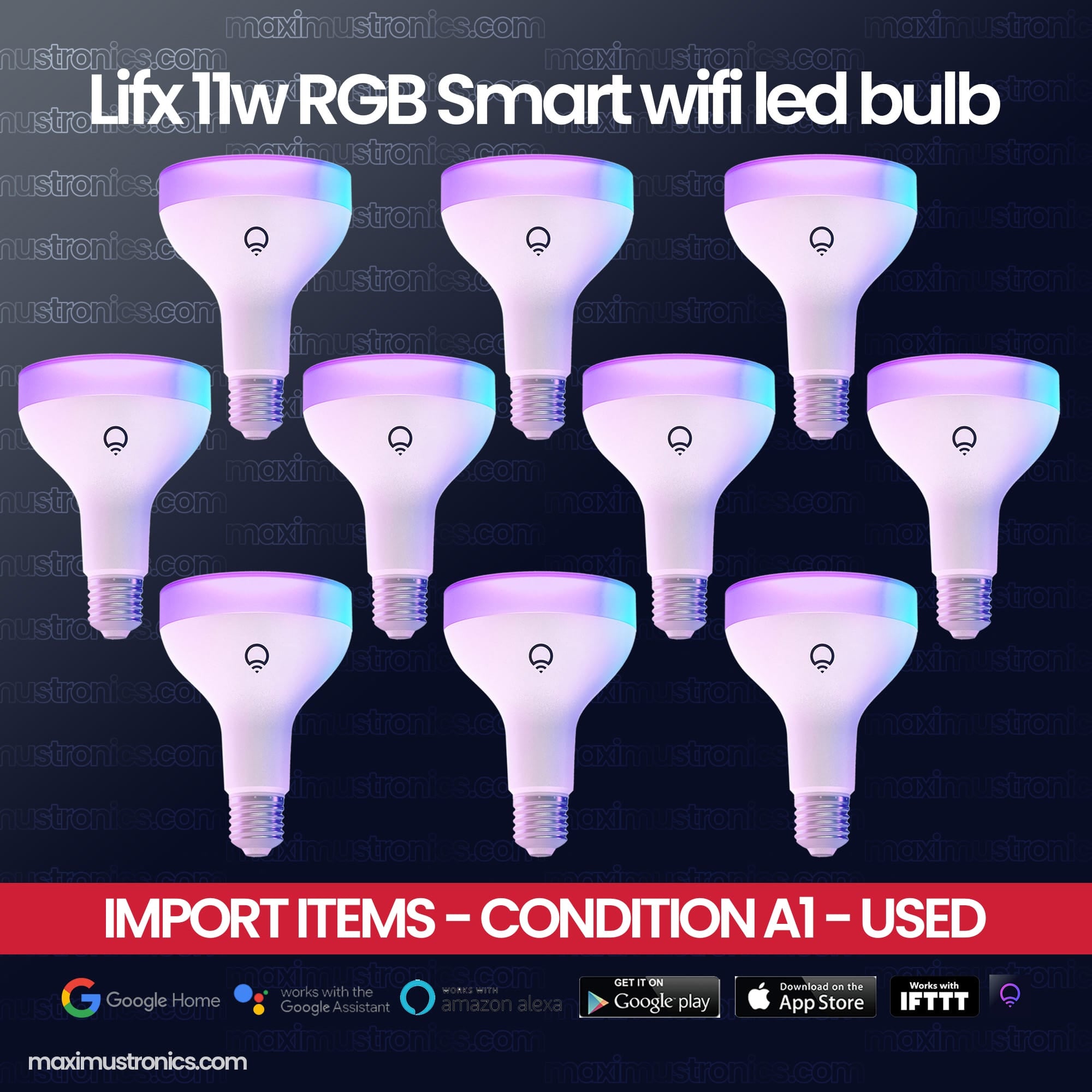 Lifx 11w BR30 RGB Smart wifi led bulb 1100 Lumens Temp 1500K to 9000K - USA high quality branded import items condition almost fine