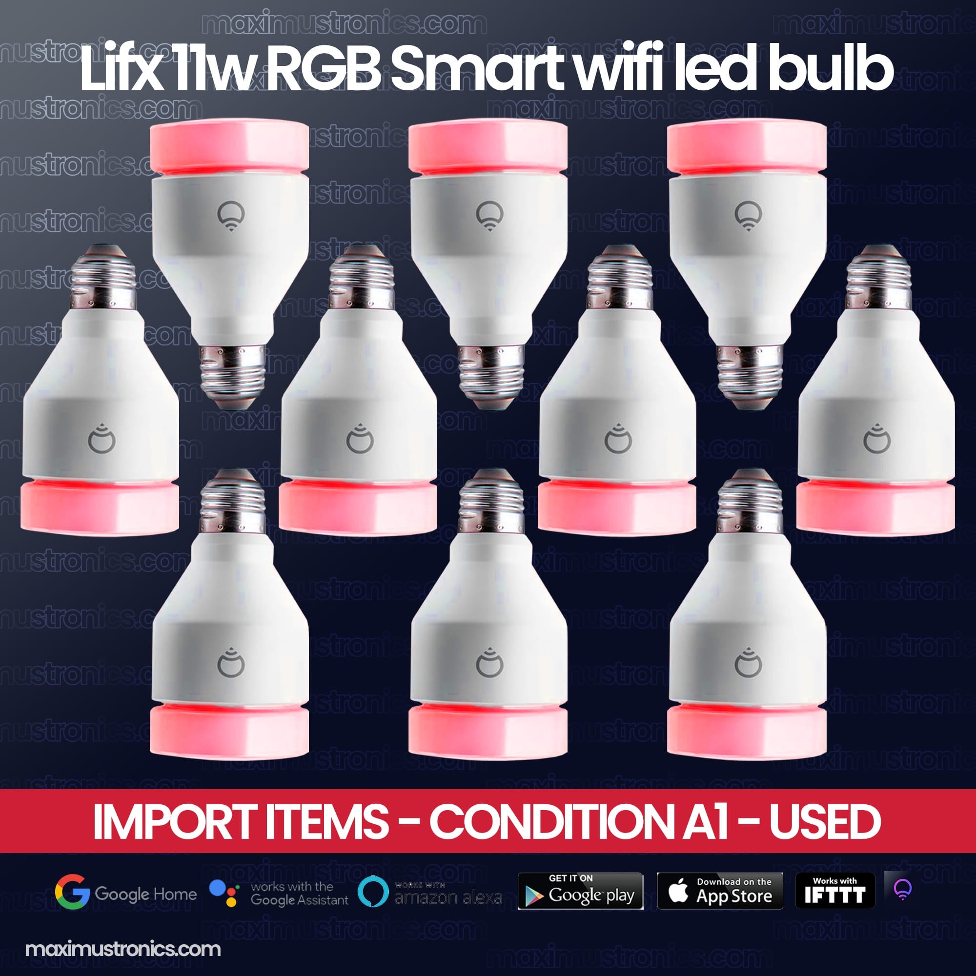 Lifx A19 11w RGB Smart wifi led bulb 1100 Lumens Temp 1500K to 9000K - USA high quality branded import items condition almost fine lot items