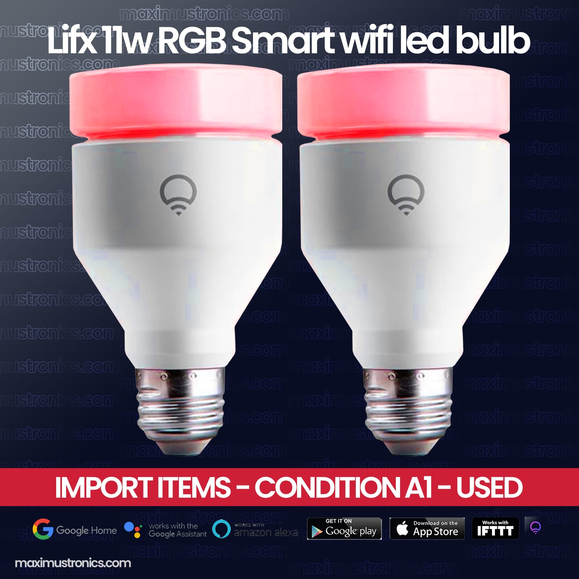 Lifx A19 11w RGB Smart wifi led bulb 1100 Lumens Temp 1500K to 9000K - USA high quality branded import items condition almost fine lot items