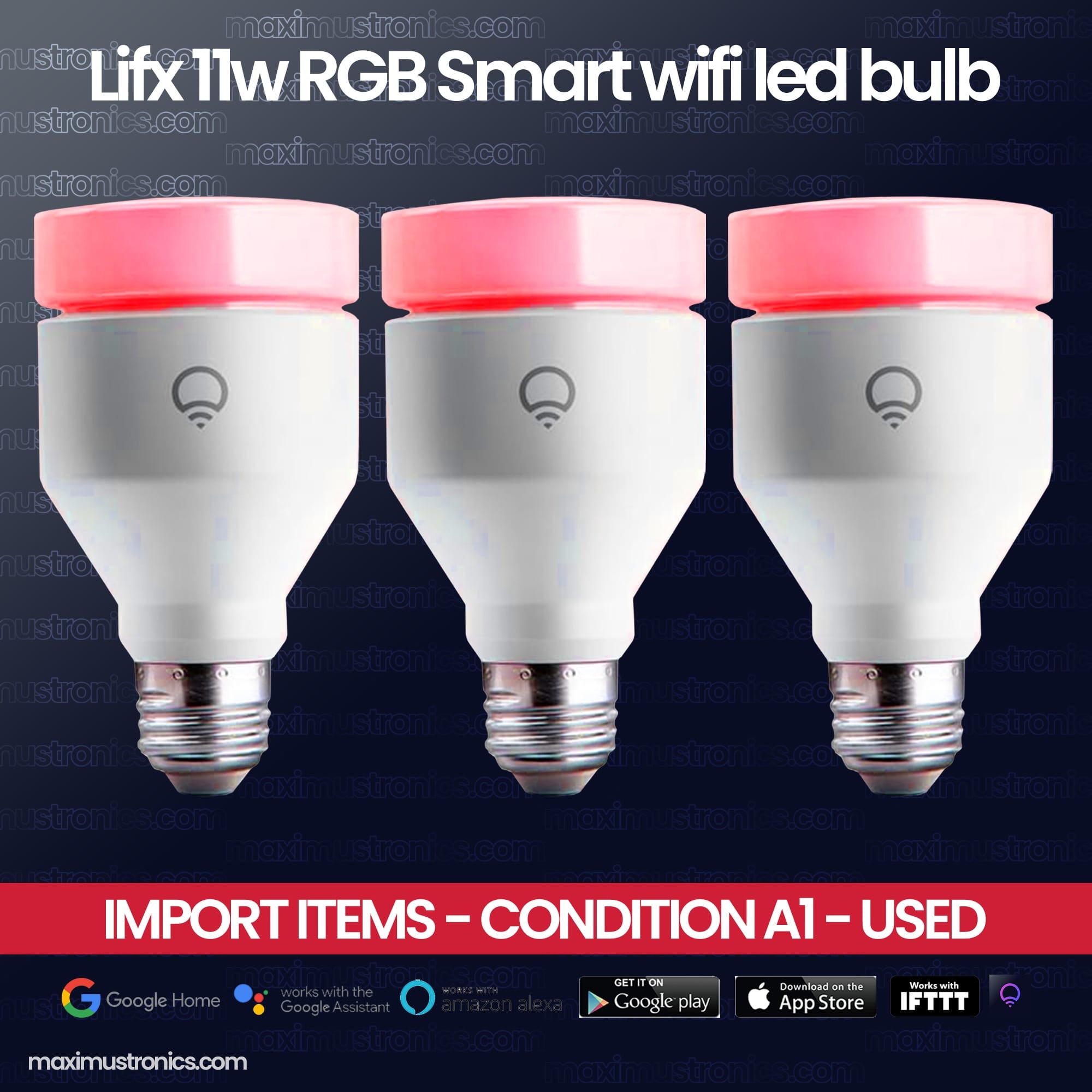 Lifx A19 11w RGB Smart wifi led bulb 1100 Lumens Temp 1500K to 9000K - USA high quality branded import items condition almost fine lot items