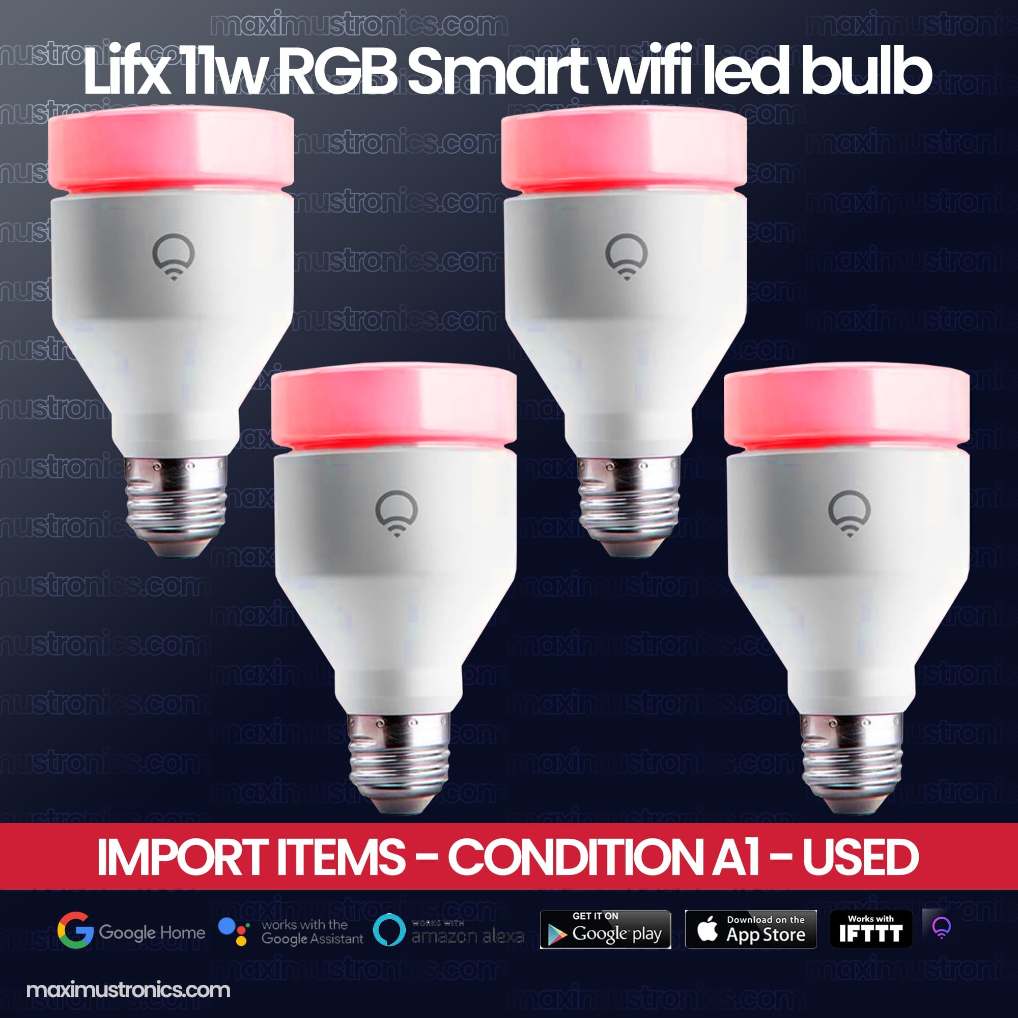 Lifx A19 11w RGB Smart wifi led bulb 1100 Lumens Temp 1500K to 9000K - USA high quality branded import items condition almost fine lot items