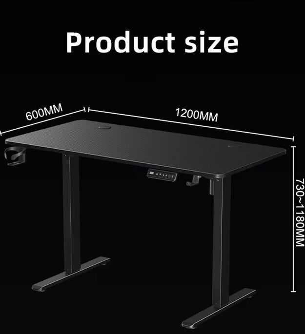 Height adjustable table single motor standing desk for gaming computer table or office use maximustronics