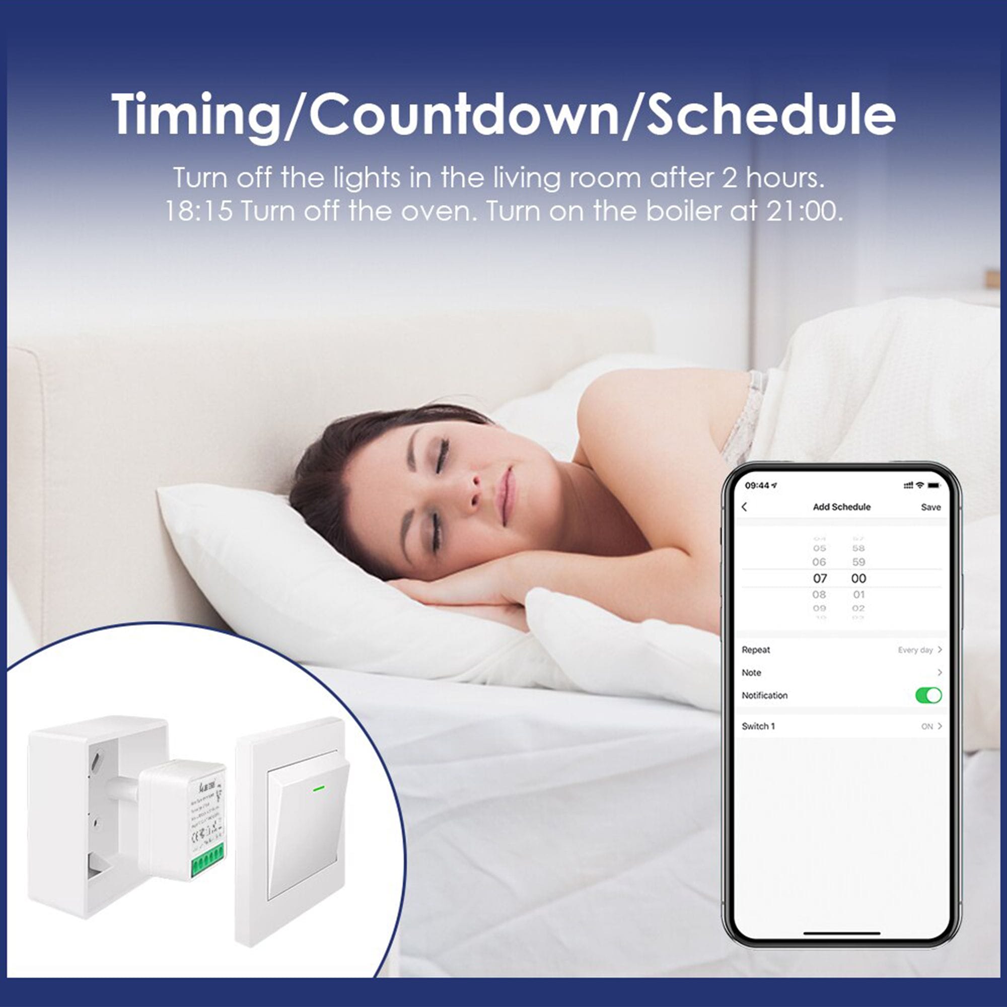 16A Tuya SmartLife smart Wifi Switch power moniter timer schedule inching mode you can use on motor water pump lights fan power consumption