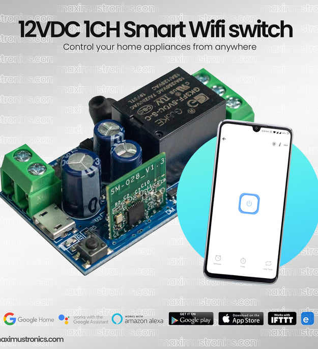 12v Ewelink 1ch smart wifi DC switch for electric rimlock or gate lock or digital circuits