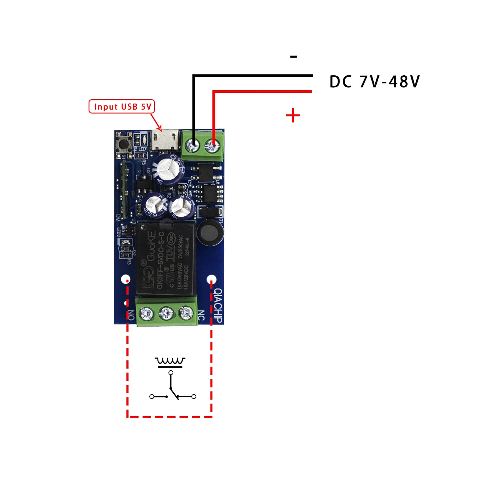 12v Ewelink 1ch smart wifi DC switch for electric rimlock or gate lock or digital circuits