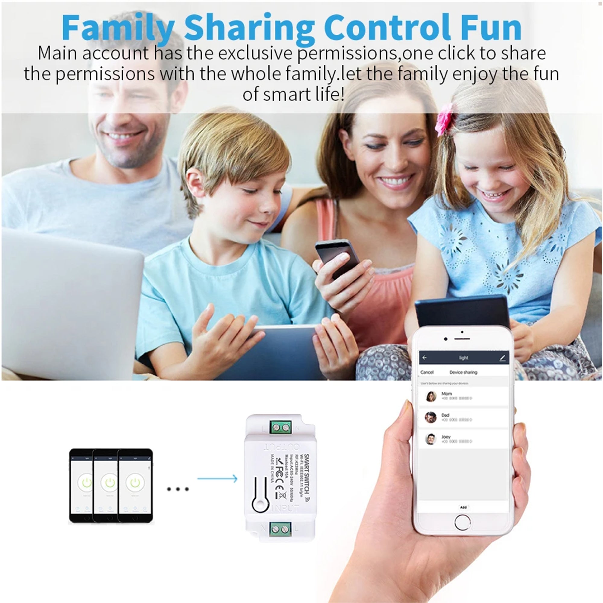 10A Smart WIFI RF433mhz tuya smart life remote control AC switch 220v 1ch 1gang Home automation timer & schedule, inching mode push button mode google assistant amazon alexa