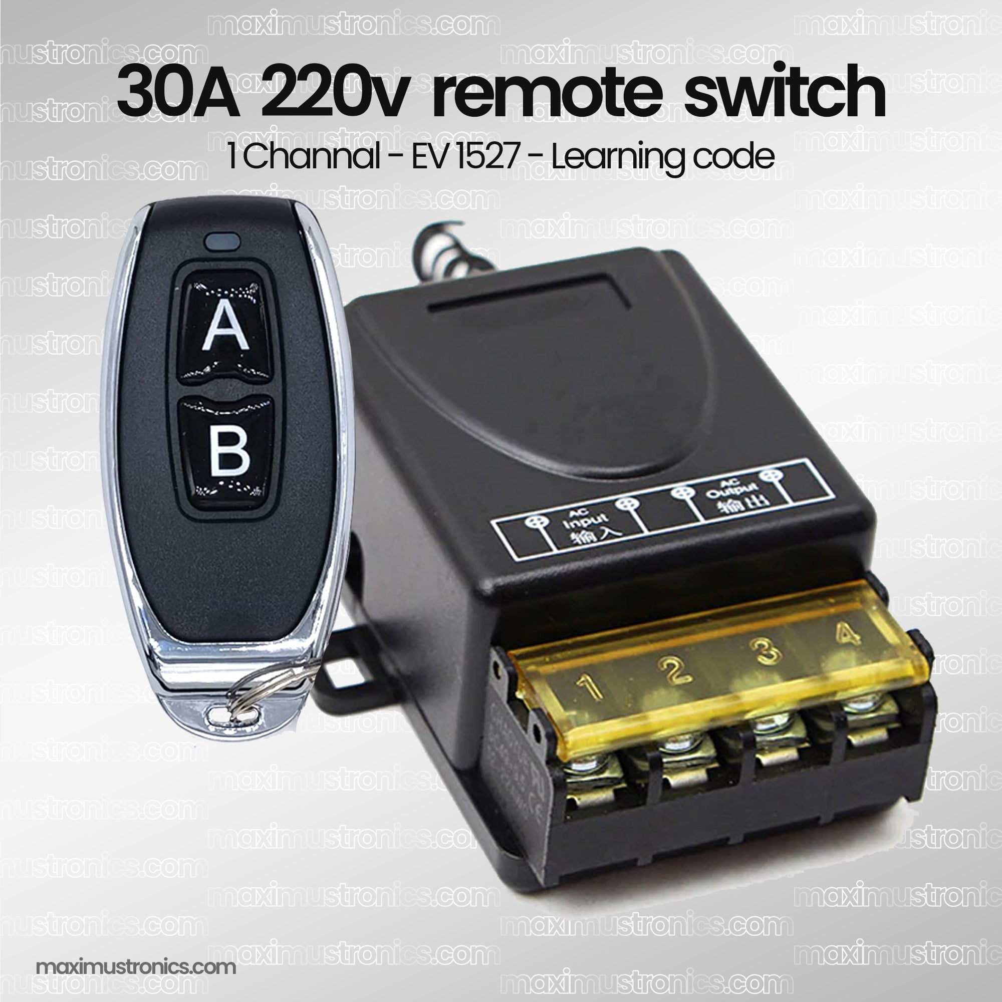 30A 220V RF433mhz remote control switch 6600W for Heavy load heater geyser motor water pump