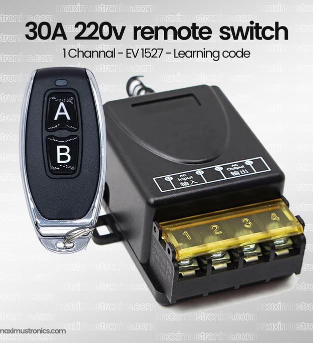 30A 220V RF433mhz remote control switch 6600W for Heavy load heater geyser motor water pump