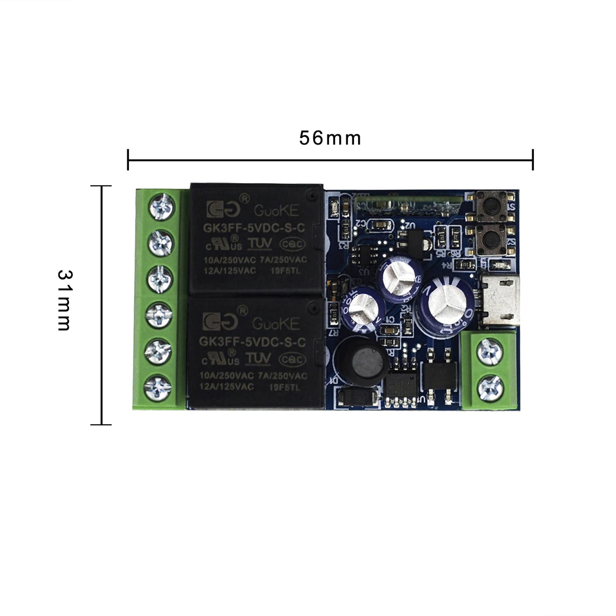 12v Ewelink 2Ch smart wifi DC switch for digital circuits board or electric lock