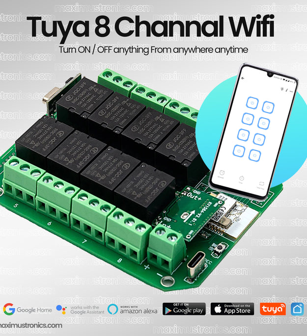 8 Channal tuya Smart wifi switch 12v dc 10A Home automation device Wireless Relay Switch Module APP