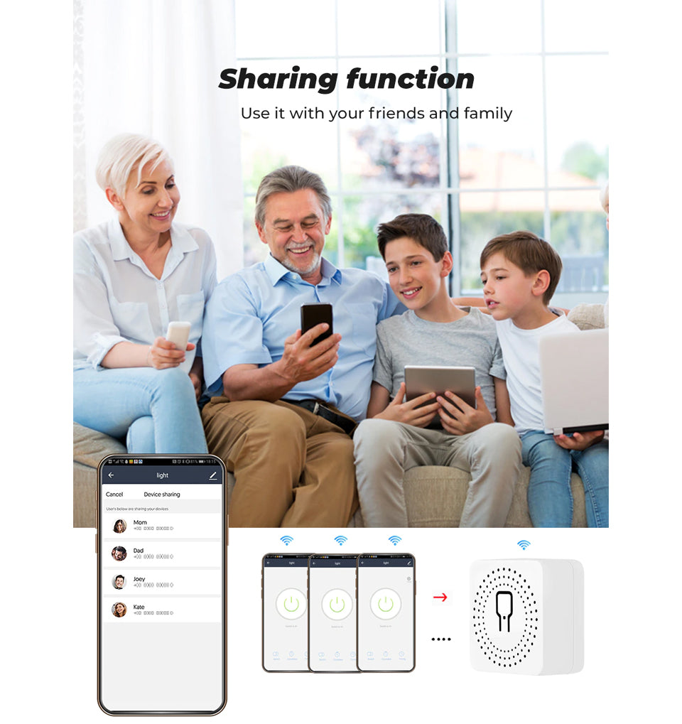 Smart wifi switch for electric gate door lock - only switch lock not include - 220V - share with family - timer & schedule