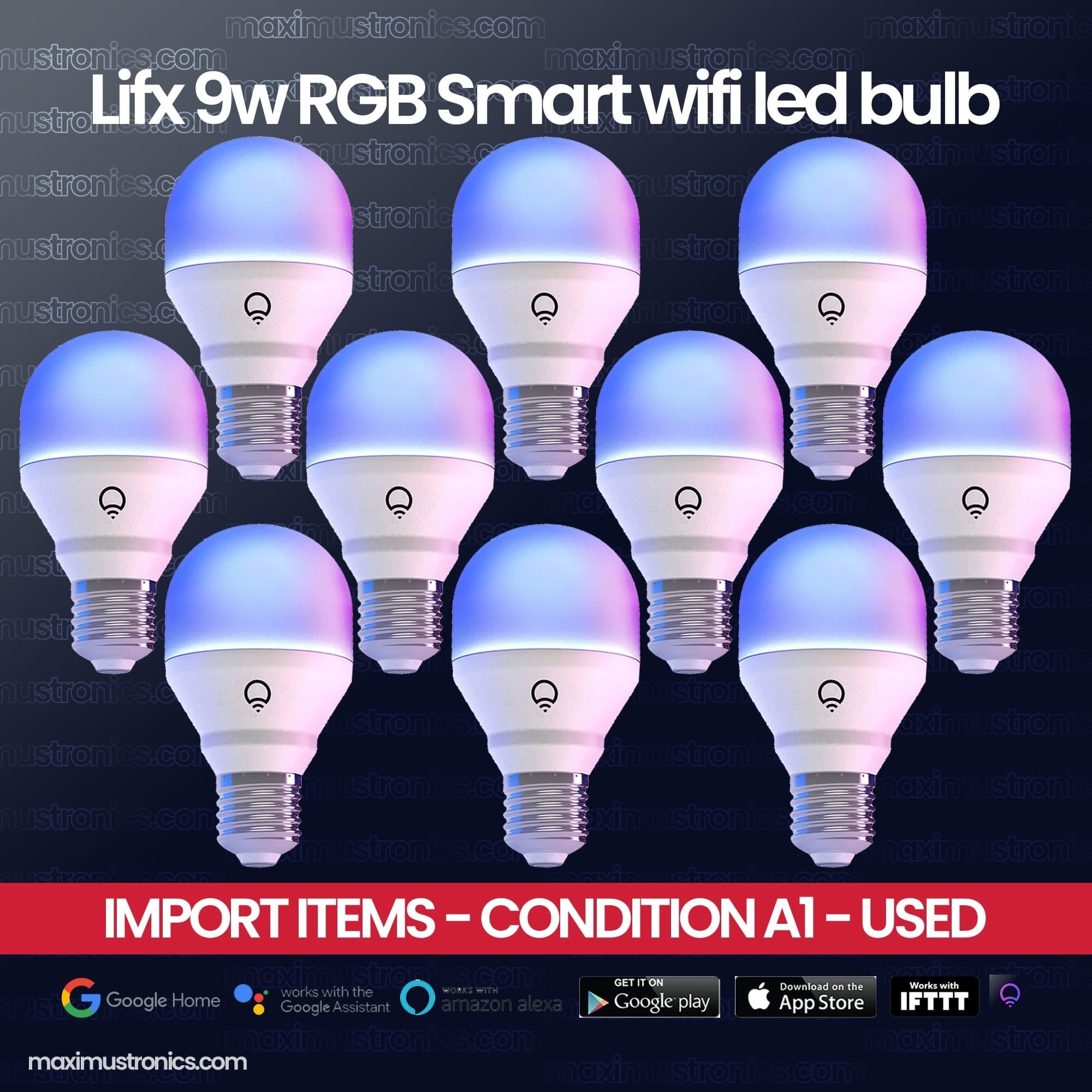 Lifx 9w Mini RGB Smart wifi led bulb 800 Lumens Temp 1500K to 9000K - high quality branded import items condition used