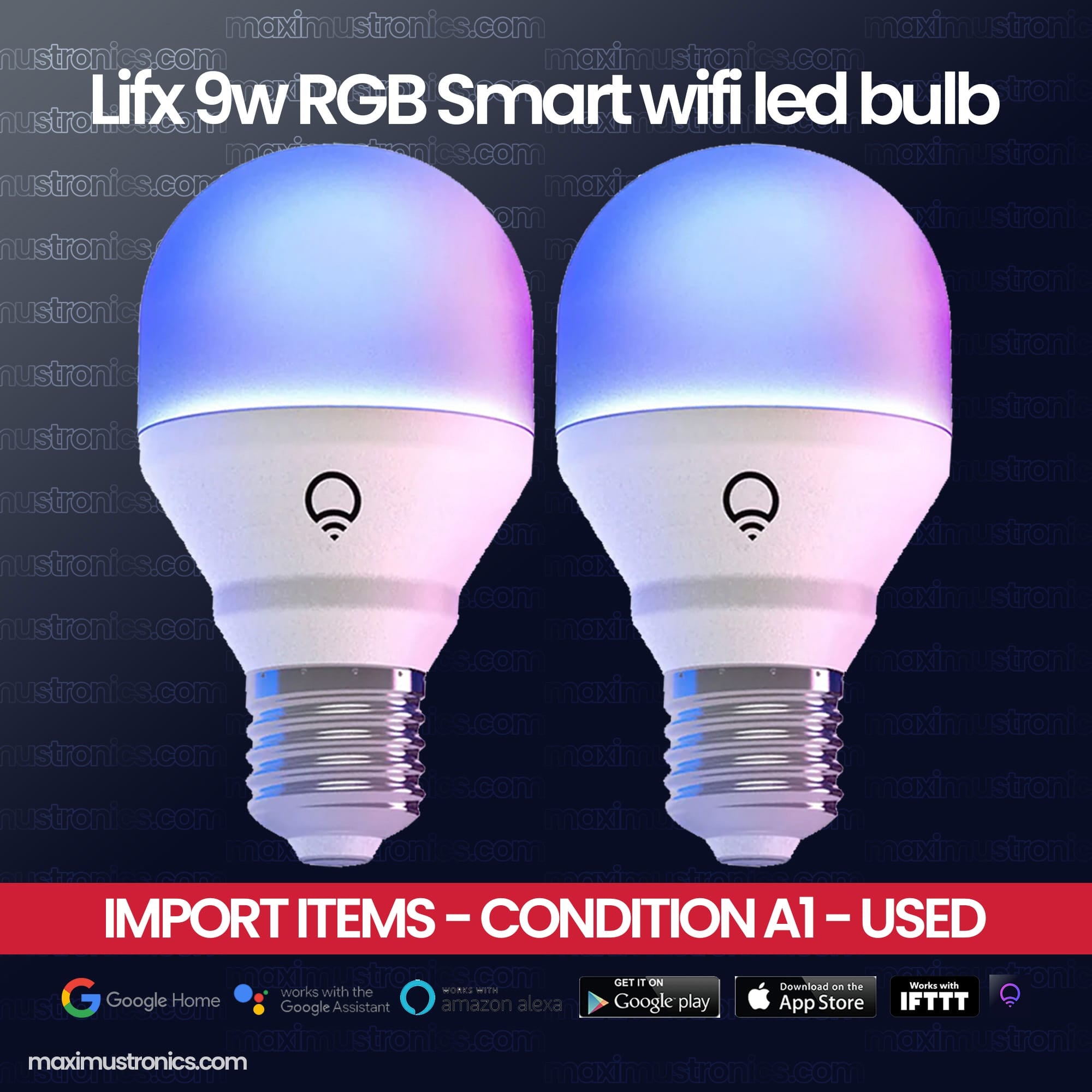 Lifx 9w Mini RGB Smart wifi led bulb 800 Lumens Temp 1500K to 9000K - high quality branded import items condition used