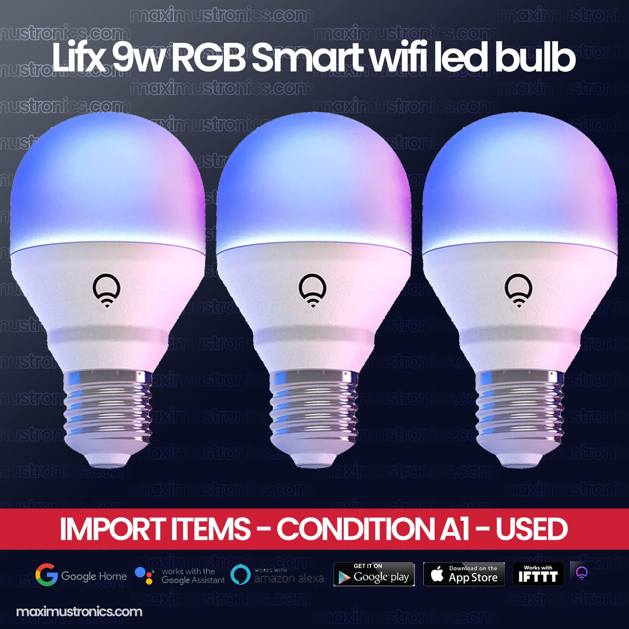 Lifx 9w Mini RGB Smart wifi led bulb 800 Lumens Temp 1500K to 9000K - high quality branded import items condition used