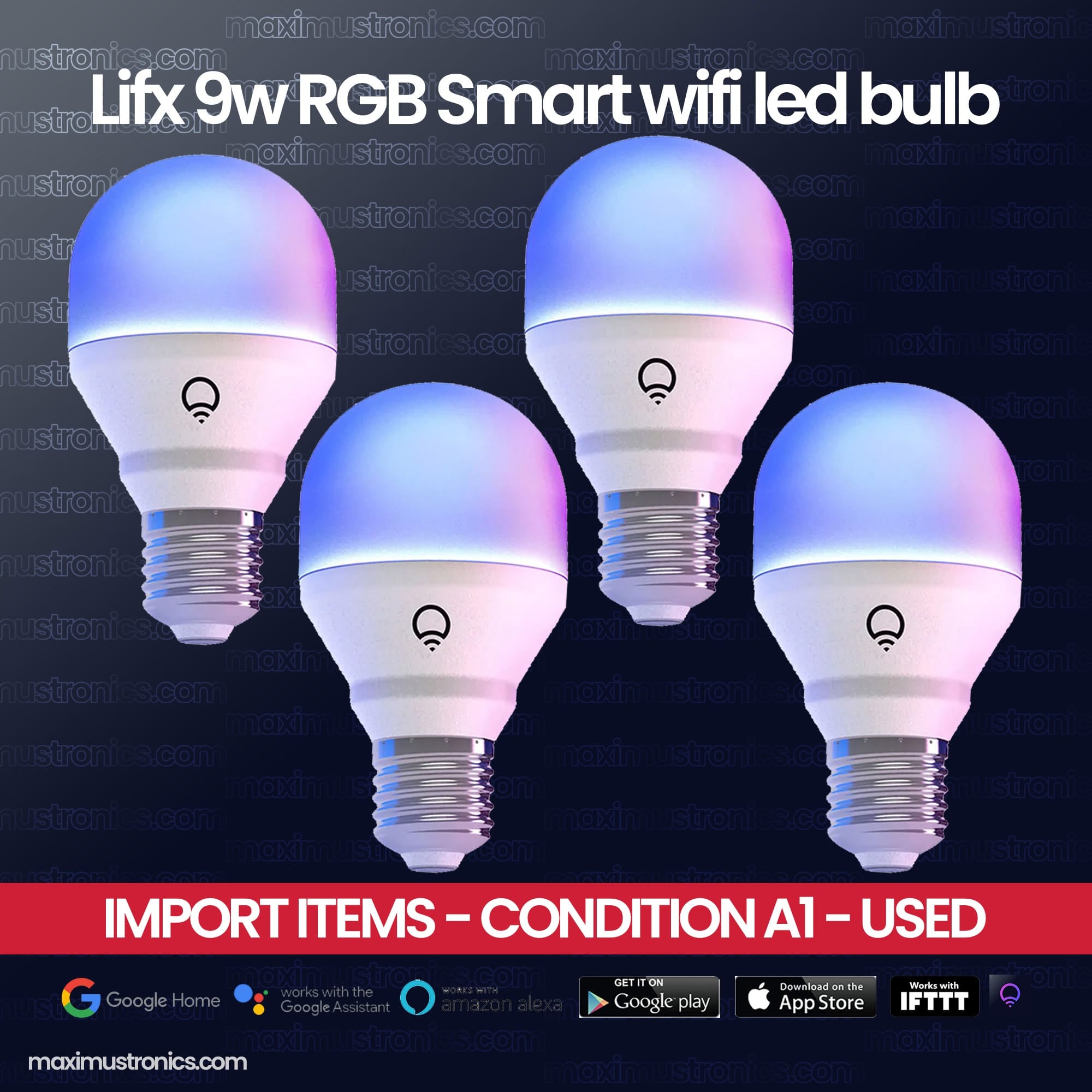 Lifx 9w Mini RGB Smart wifi led bulb 800 Lumens Temp 1500K to 9000K - high quality branded import items condition used