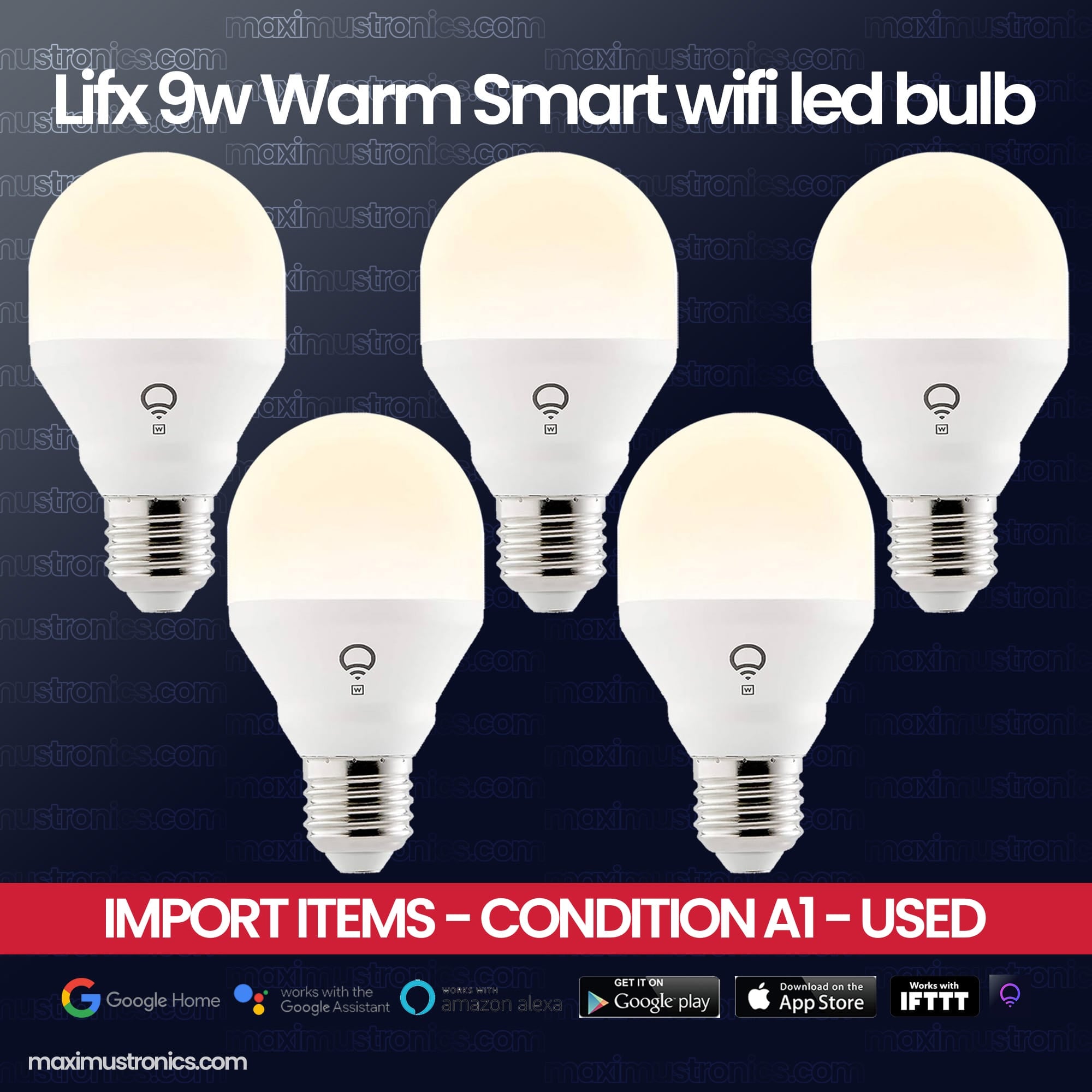 Lifx 9w Mini Warm Smart wifi led bulb 650 Lumens Temp 2700K - USA high quality branded import items condition almost fine