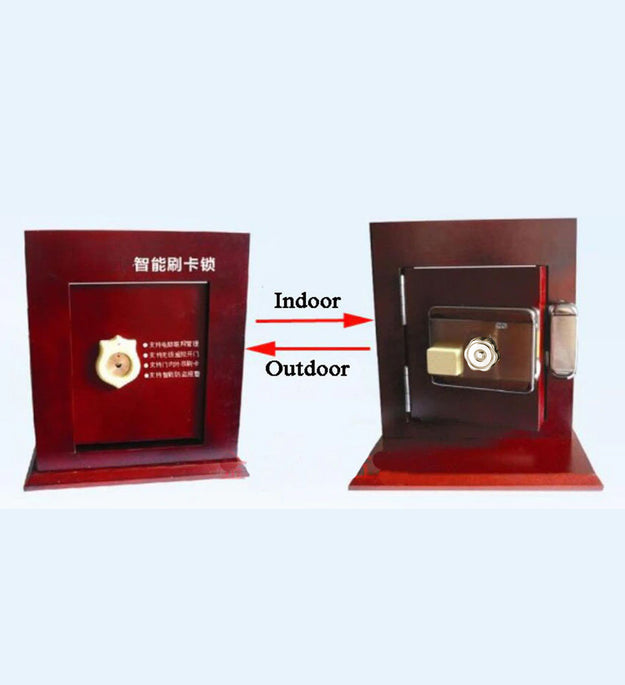 RF Remote control RFID Electric rim door lock main gate lock 12V DC rfid card and tag 125Khz with keys for Office and home Security use