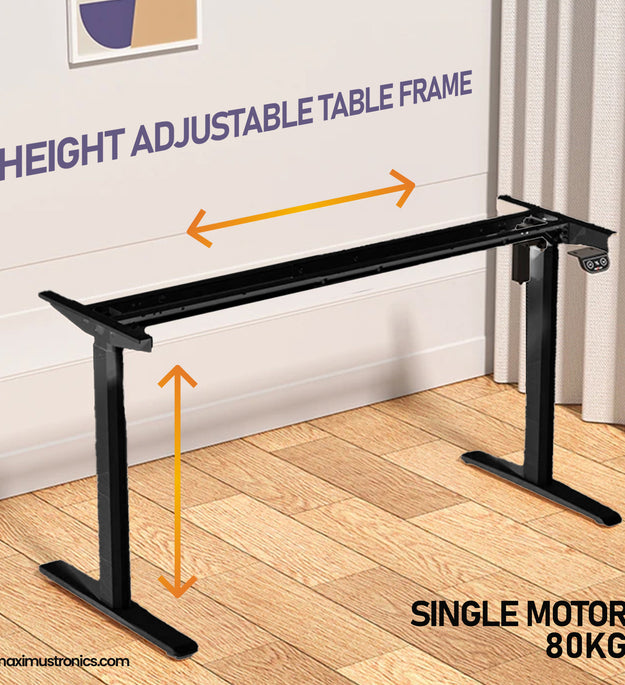 Height adjustable table frame extended width single motor standing desk for gaming computer office furniture use ONLY FRAME wood not include maximustronics lahore