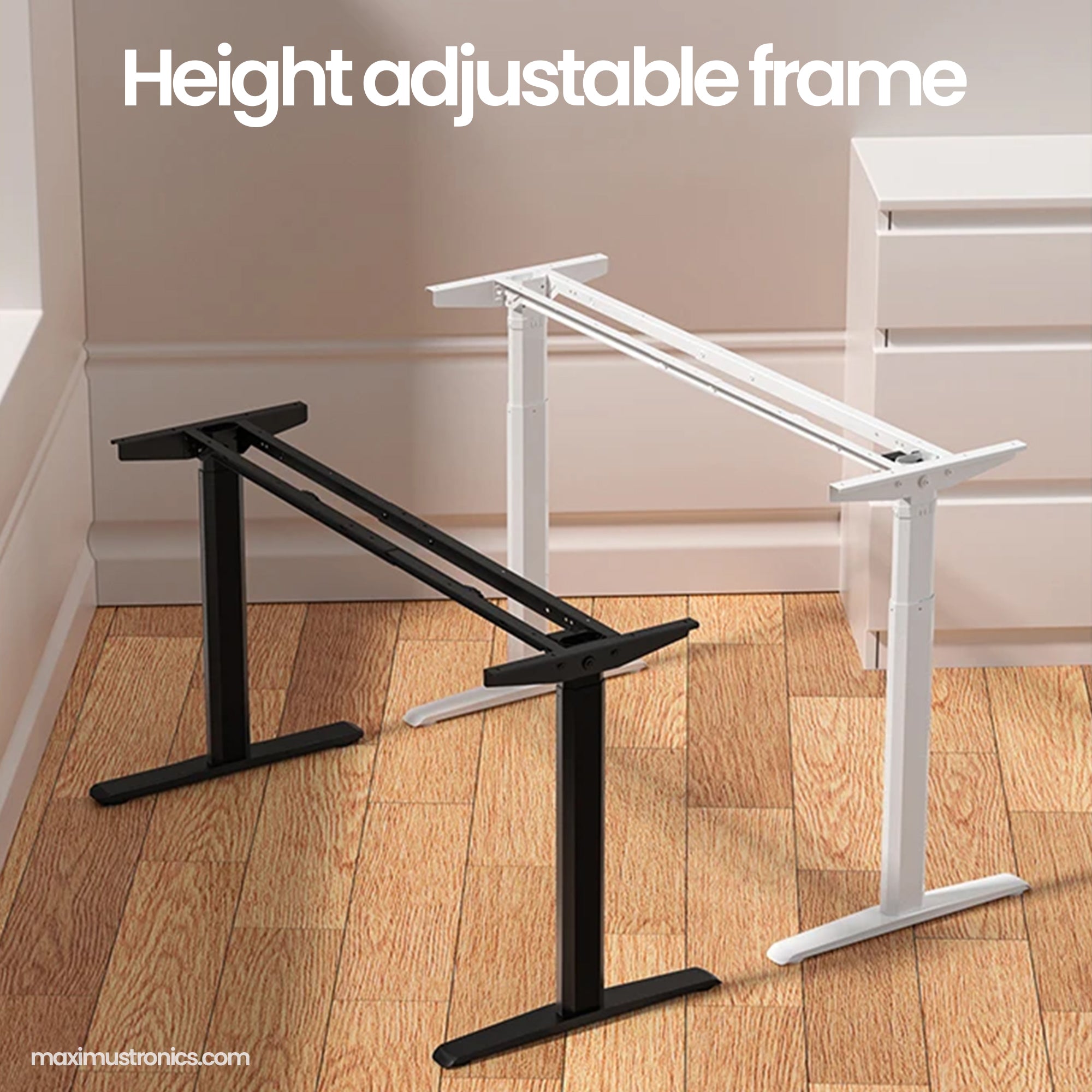 Height adjustable table frame extended width single motor standing desk for gaming computer office furniture use ONLY FRAME wood not include maximustronics lahore