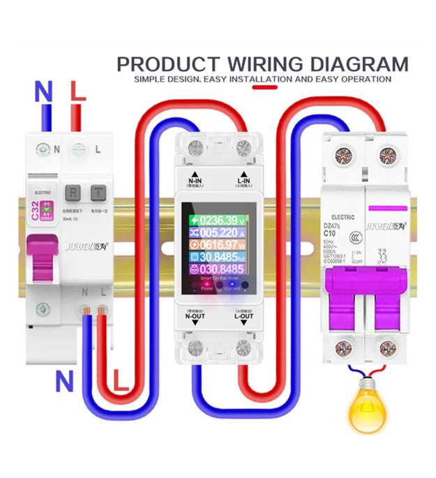 Atorch AT2PW Smart Wifi Energy Meter Power Moniter Tuya smartlife Breaker set Unit and billing