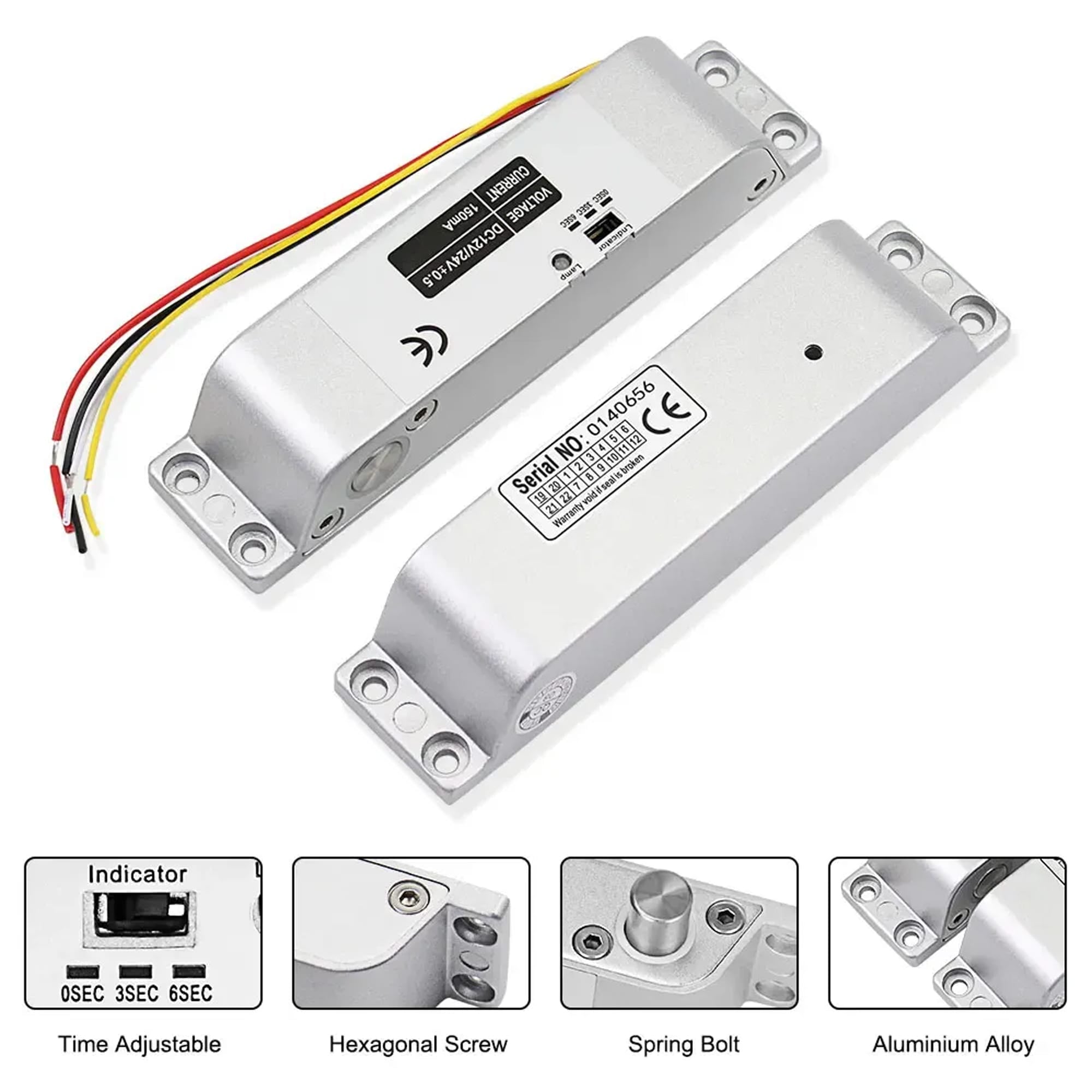 Remote control Drop Bolt Lock Door Access Control Security for metal door wooden door RF 433mhz