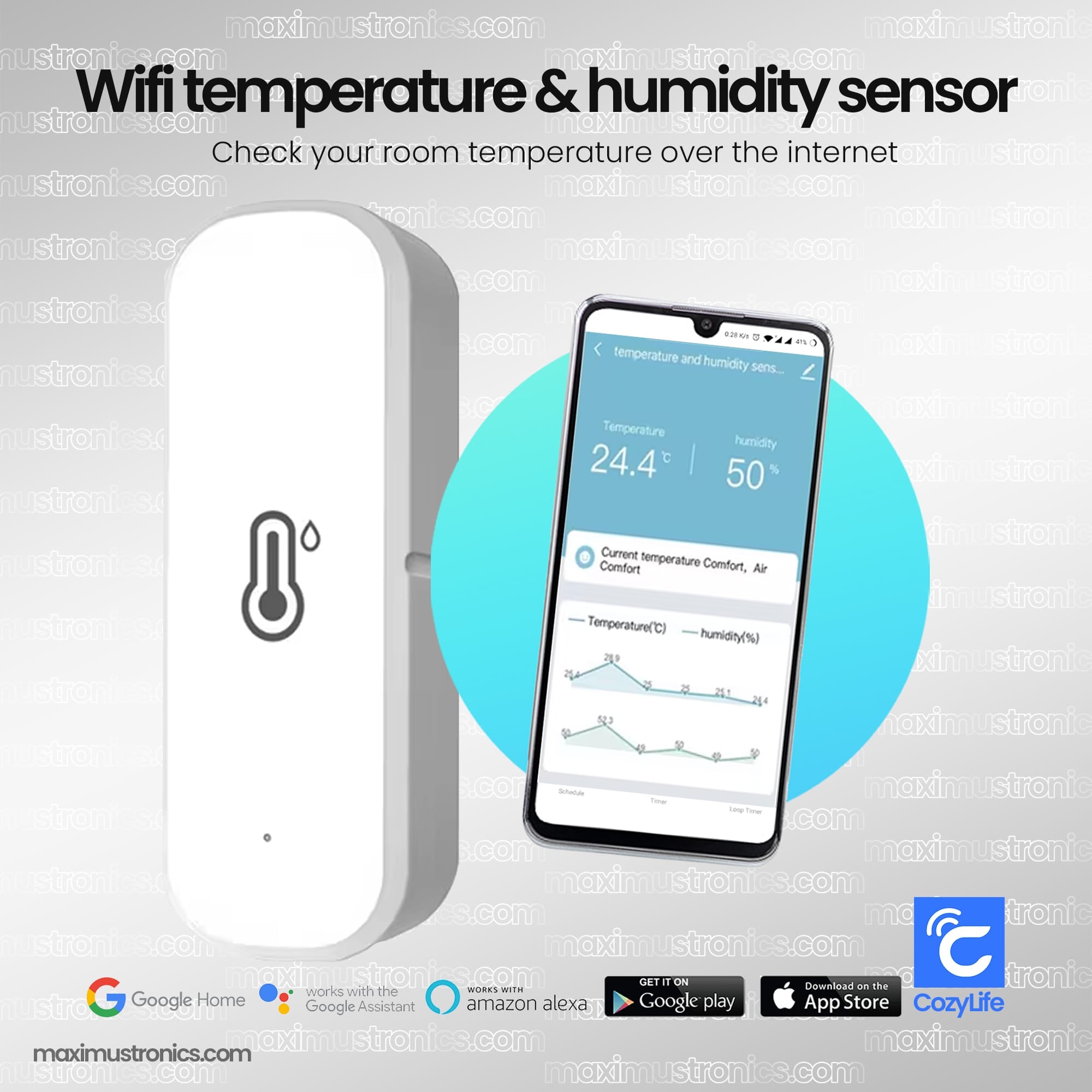 Cozylife WiFi Temperature and humidity sensor Smart Home