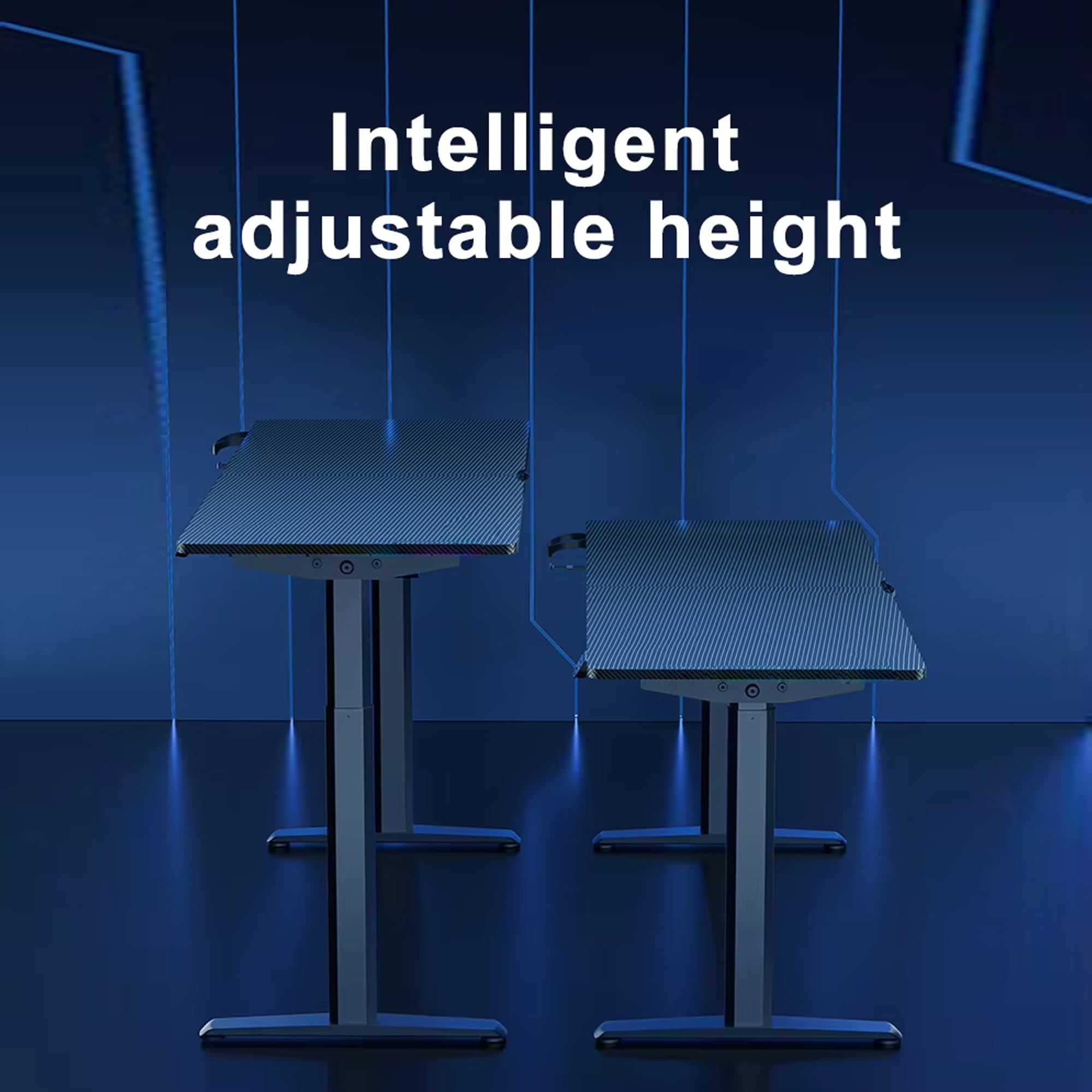 Height adjustable table single motor standing desk for gaming computer table or office use maximustronics