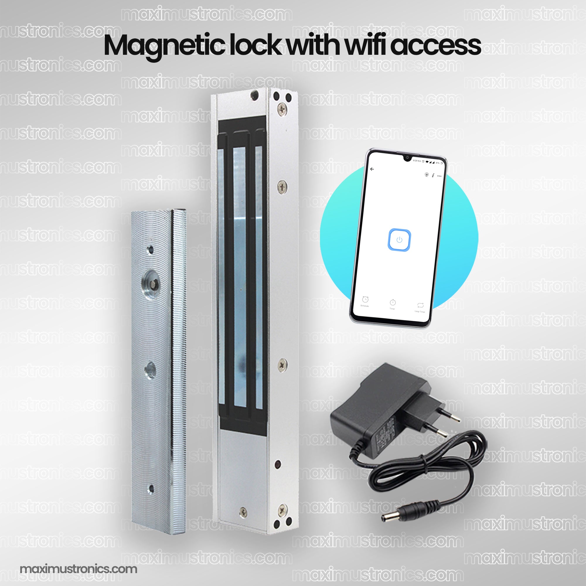 Wifi Magnetic door lock with holding force of 280KG 600Lbs with adapter security lock use in jewellery shop