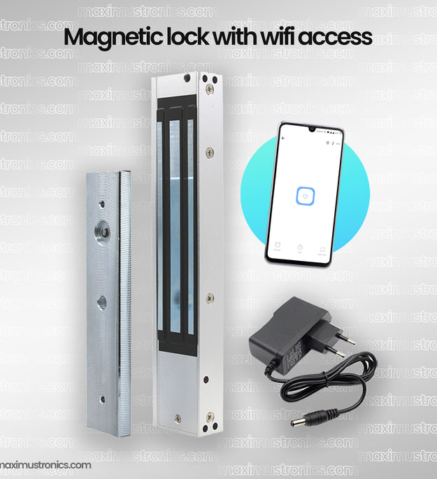Magnetic door lock with wifi tuya holding force of 280KG 600Lbs with adapter security lock use in jewellery shop