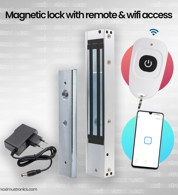 Electric Magnetic lock with wifi ewelink app and rf remote 433mhz and force of 280KG 600Lbs with adapter security lock use in jewellery shop