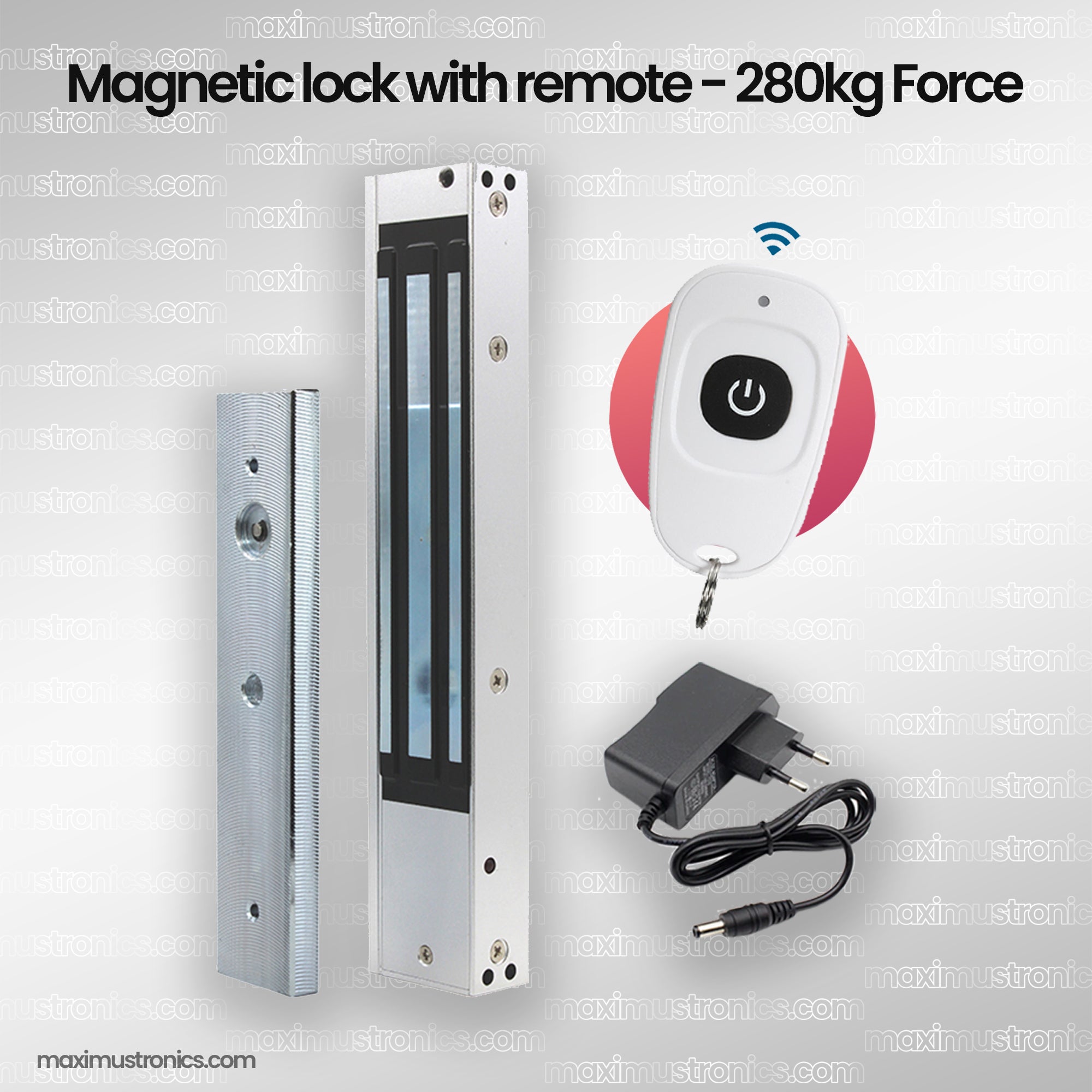 Remote Magnetic Lock with holding force of 280KG 600Lbs with adapter security lock use in jewellery shop