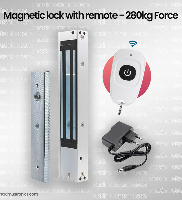 Magnetic Lock with remote and holding force of 280KG 600Lbs with adapter security lock use in jewellery shop