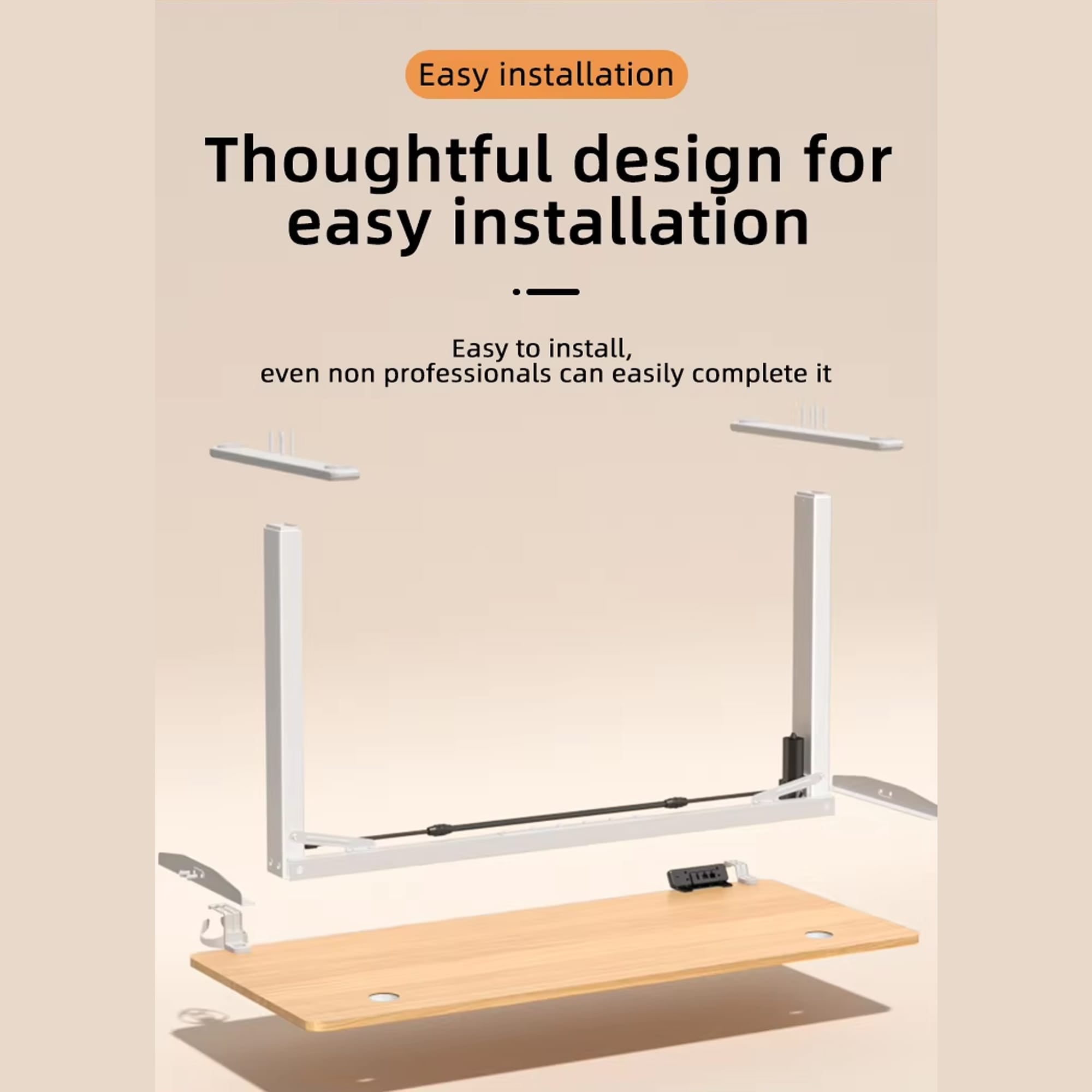 Height adjustable table single motor standing desk for gaming computer table or office use maximustronics