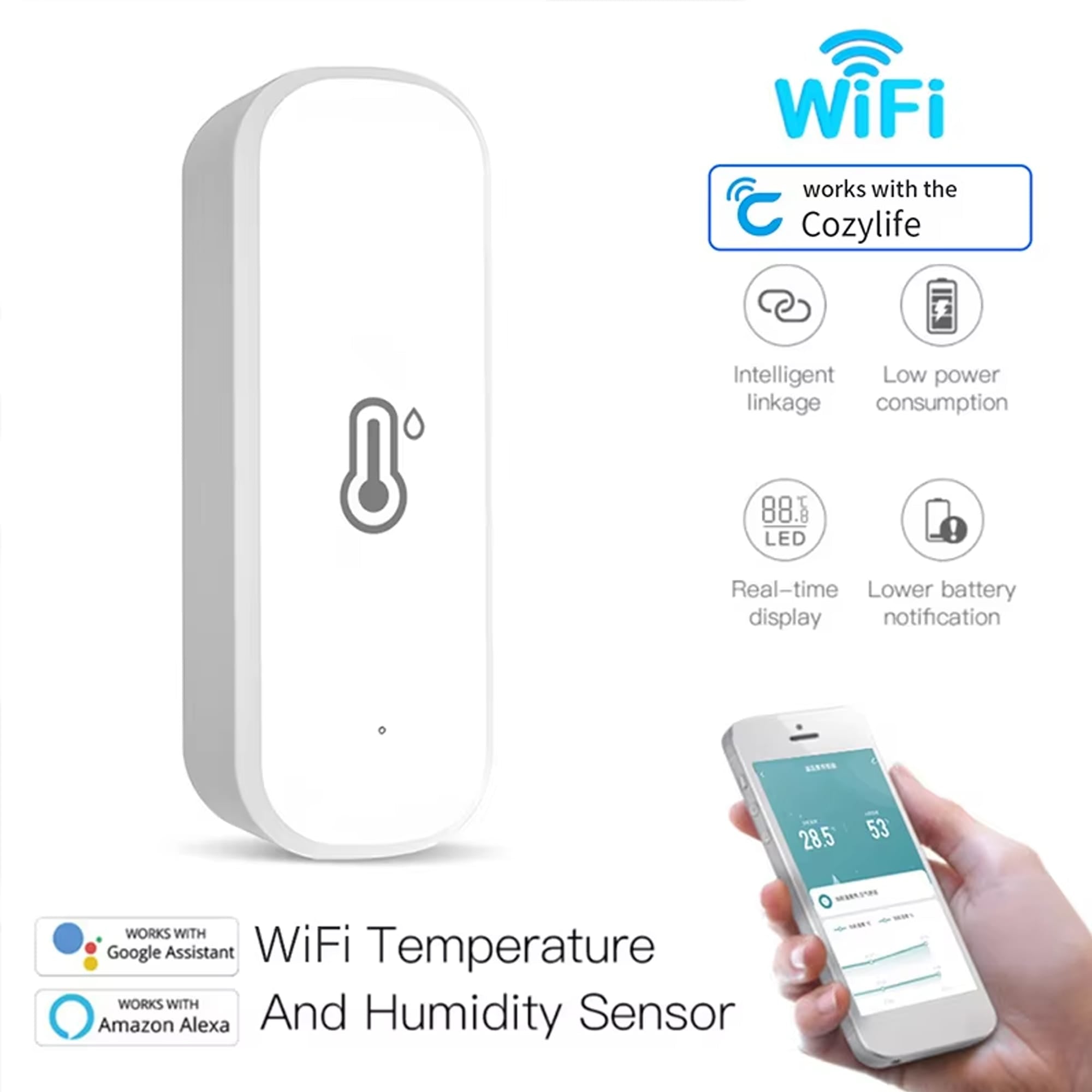 Cozylife WiFi Temperature and humidity sensor Smart Home