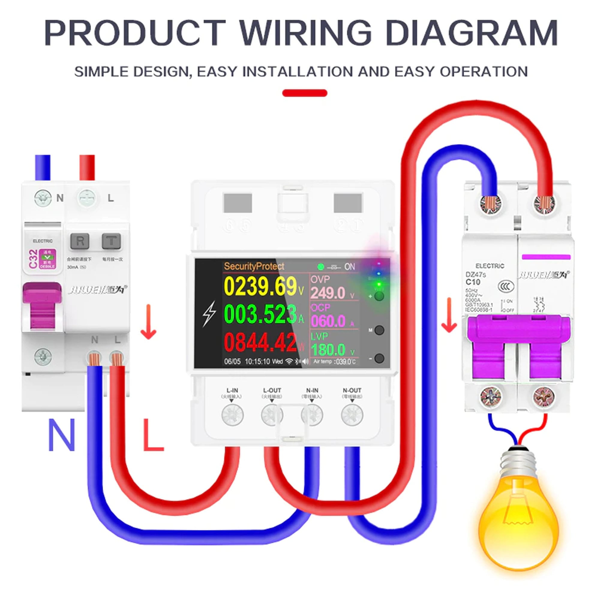 Atorch AT4PW Smart Wifi Energy Meter Power Moniter Tuya smartlife Breaker set Unit and billing