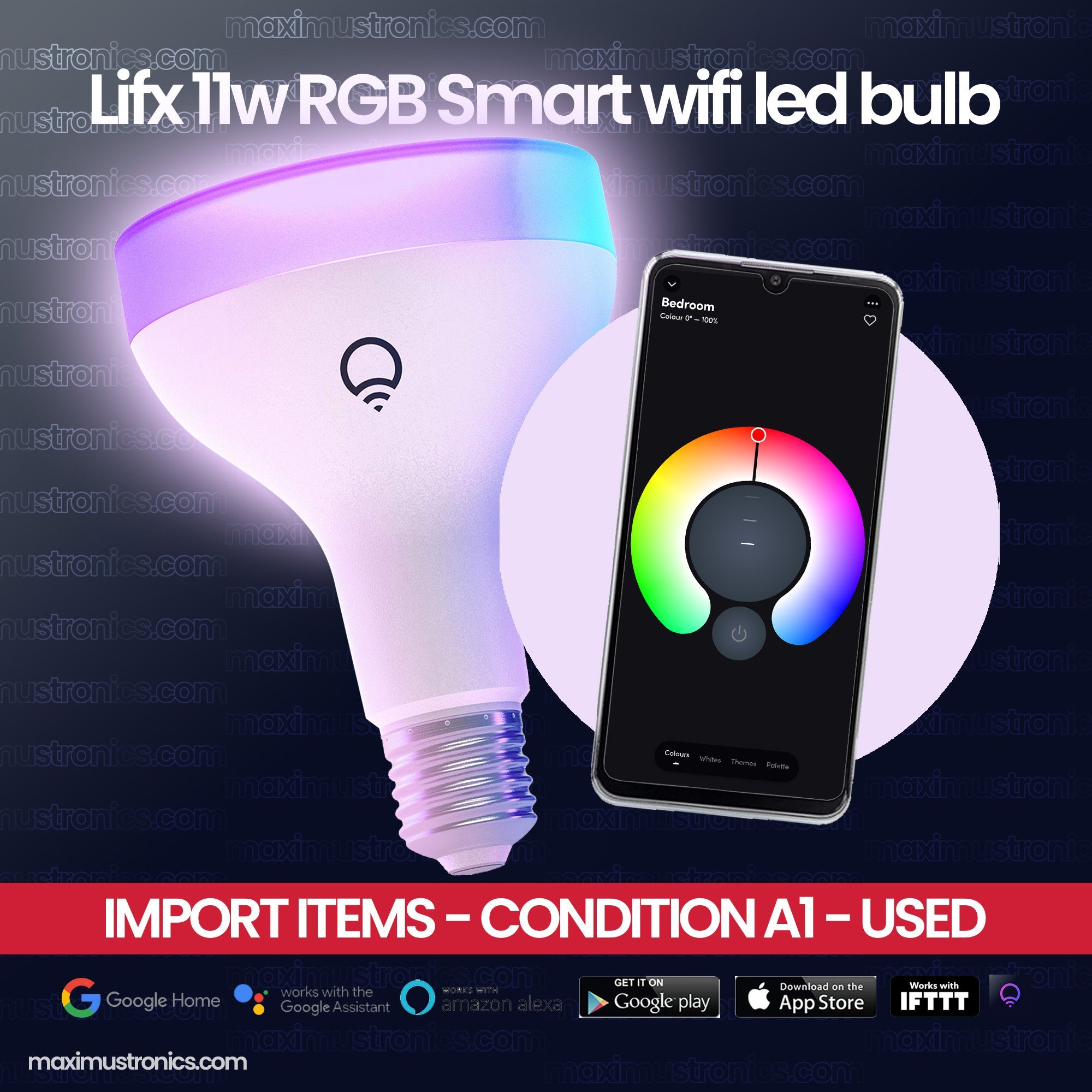 Lifx 11w BR30 RGB Smart wifi led bulb 1100 Lumens Temp 1500K to 9000K - USA high quality branded import items condition almost fine