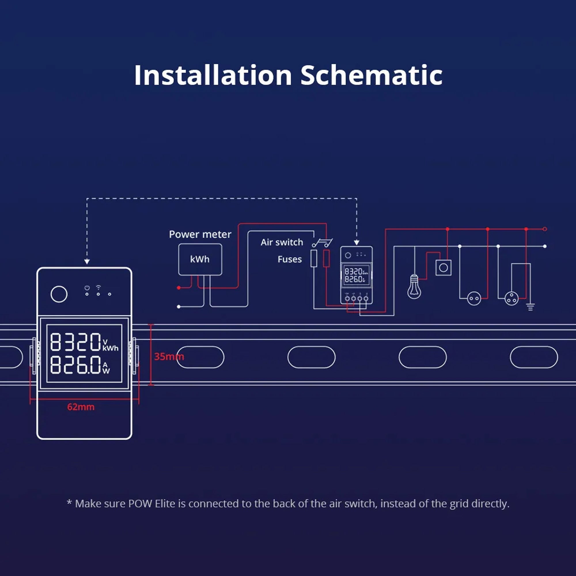 Sonoff POW Elite 20A Smart Power Meter Switch Energy power monitering on screen and ewelink app , smart wifi switch for motor, water pump, or other home appliances