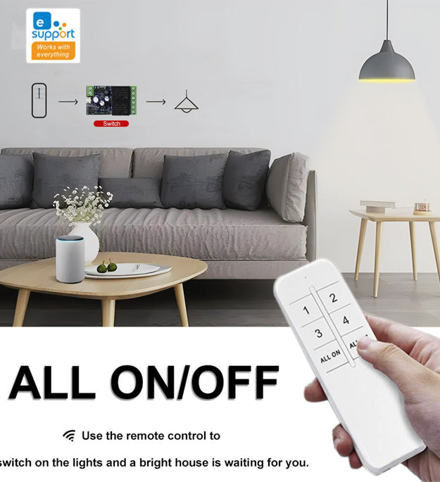4CH Smart Wifi Switch Smart Relay Module DC 5V 12V 24V 48V Wireless Switch Timer Phone Remote Control For EWeLink Google Home Qiachip