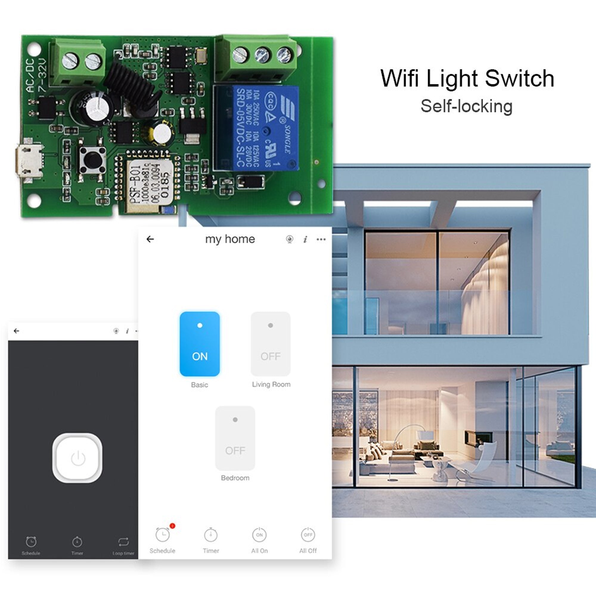 7v ~ 32v 12v Wifi RF 433Mhz Remote Control DC Switch MicroUSB 5V 10A dry contact output you can use on electric lock