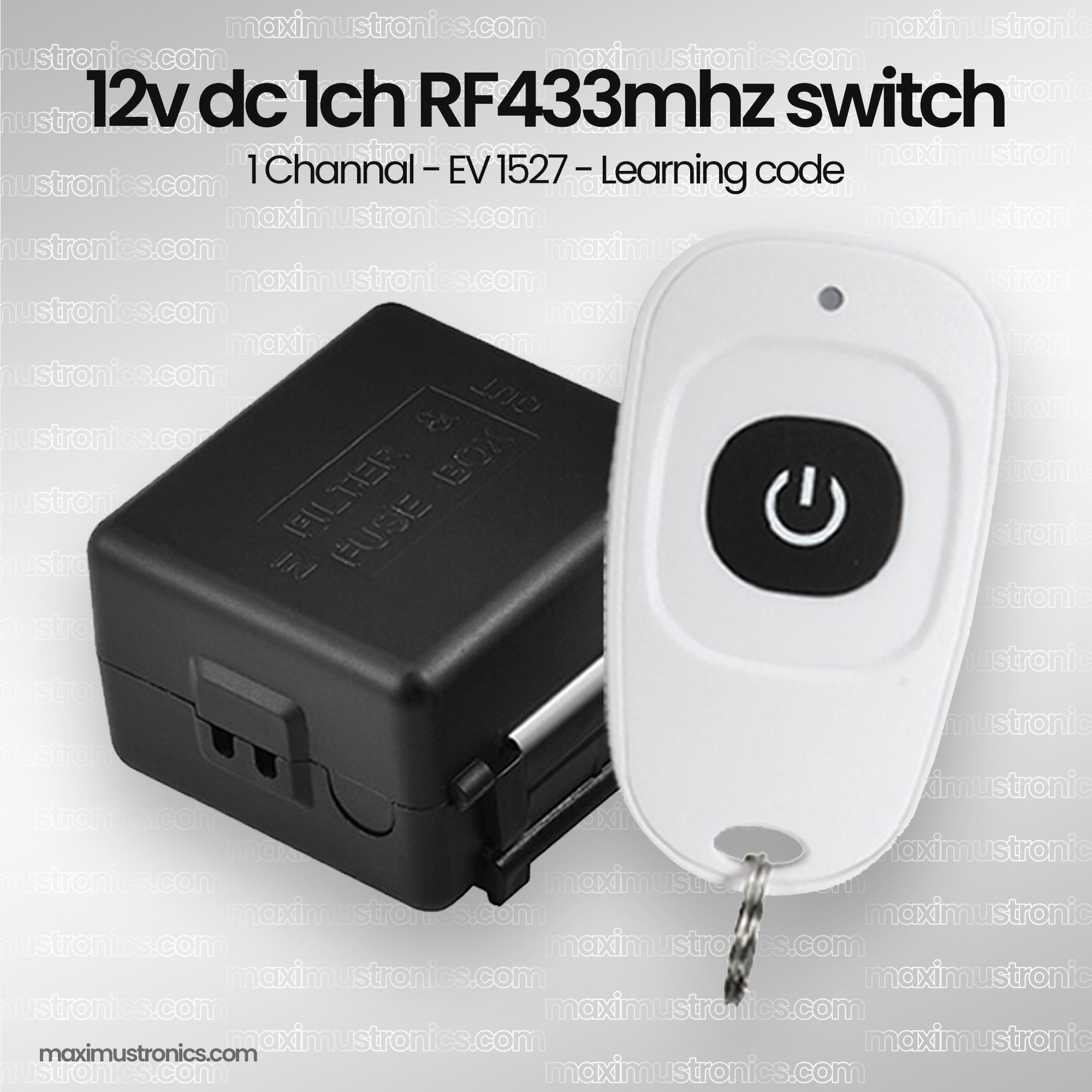 12v 10A DC RF Remote control Switch 433Mhz Learning code ev1527 for electric door lock