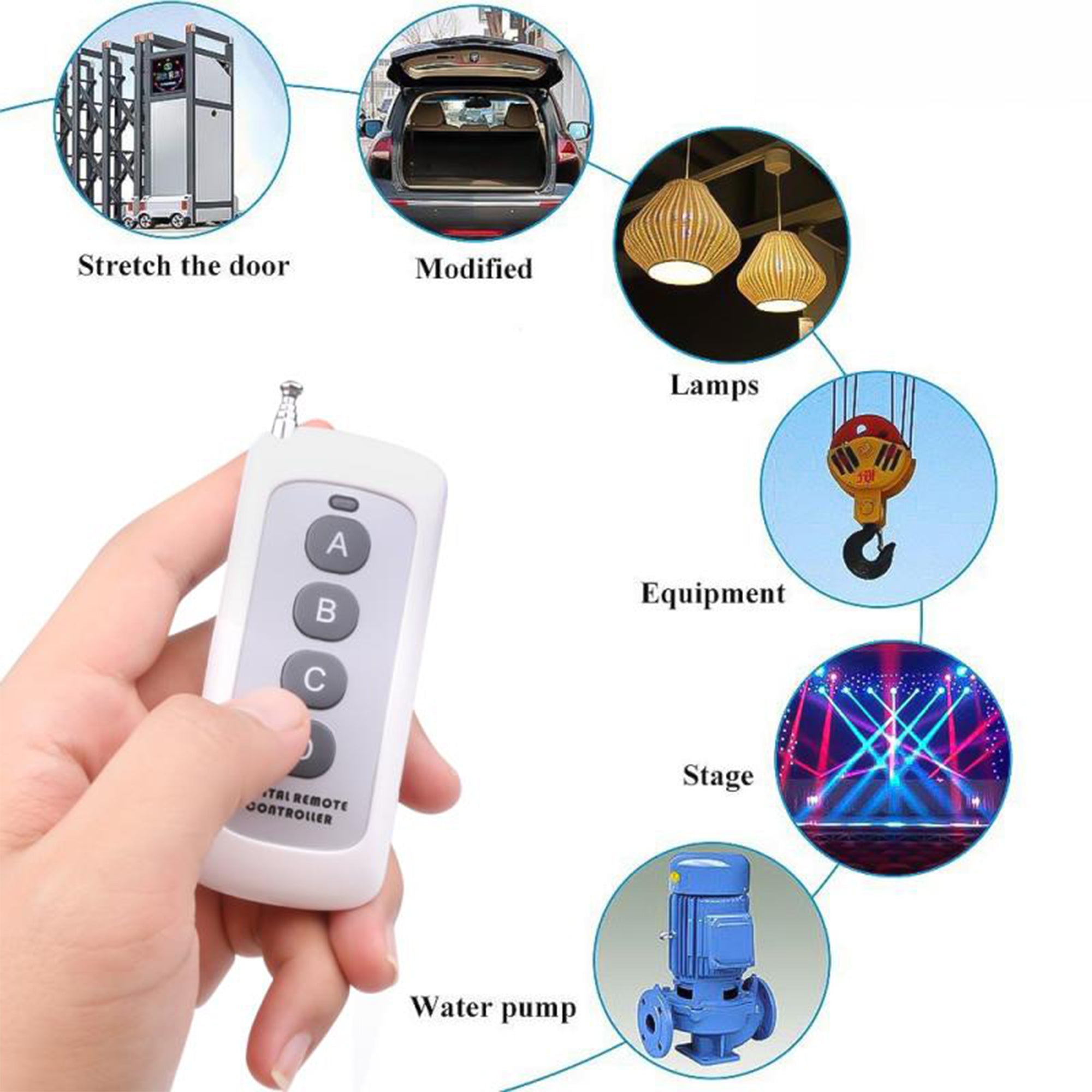 4CH RF 433mhz Long Range Remote control Learning code ev1527