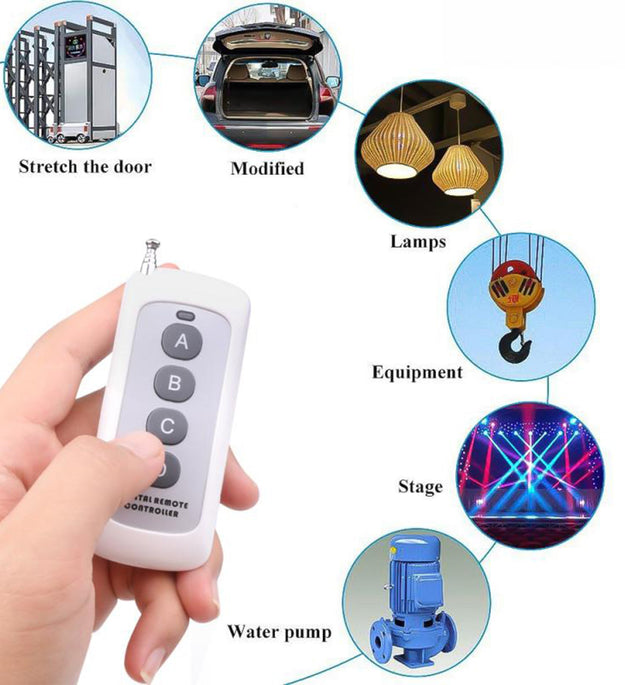 4CH RF 433mhz Long Range Remote control Learning code ev1527