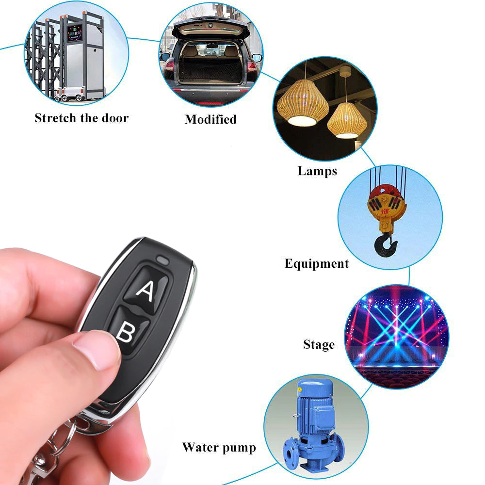 2 Button 2 Channal 433Mhz RF Remote Control Learning code ev157