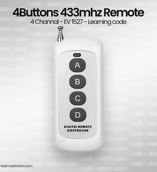 4CH RF 433mhz Long Range Remote control Learning code ev1527