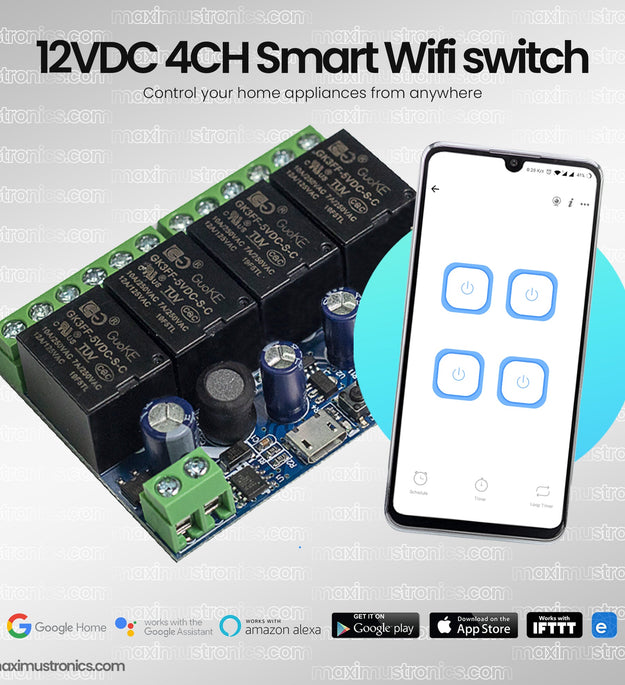 4CH Smart Wifi Switch Smart Relay Module DC 5V 12V 24V 48V Wireless Switch Timer Phone Remote Control For EWeLink Google Home Qiachip