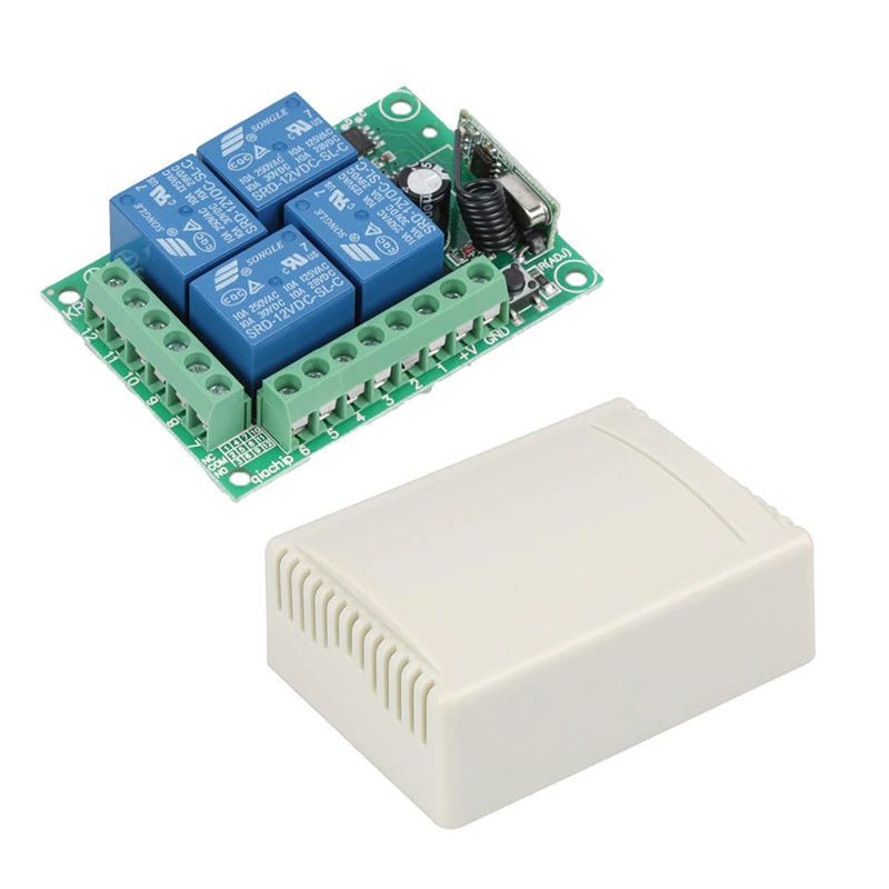 12v dc 4CH 4gangs RF Remote control switches dry contact 433Mhz learning code ev1527