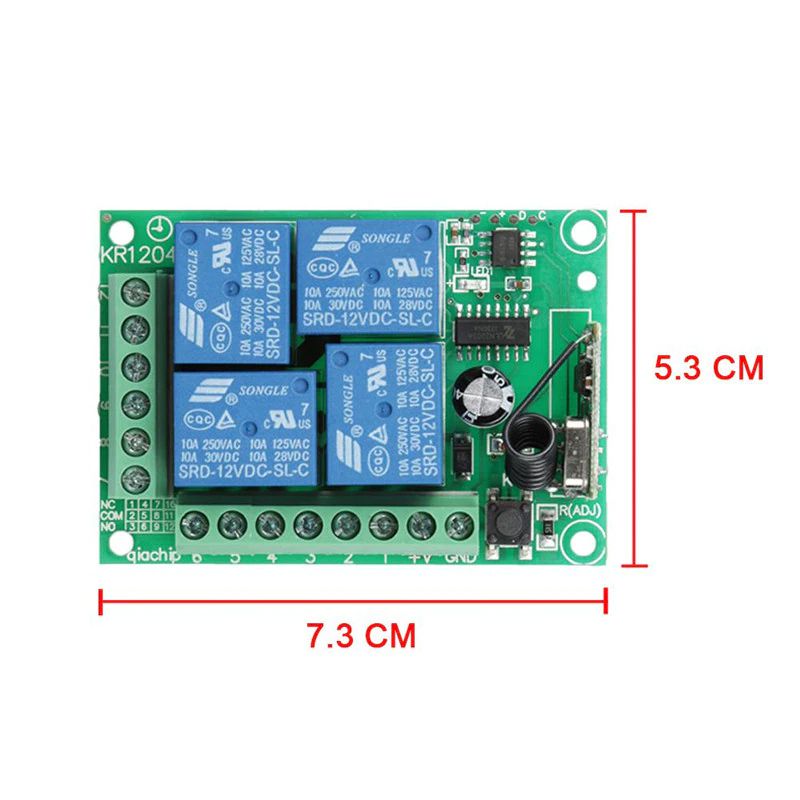 12v dc 4CH 4gangs RF Remote control switches dry contact 433Mhz learning code ev1527