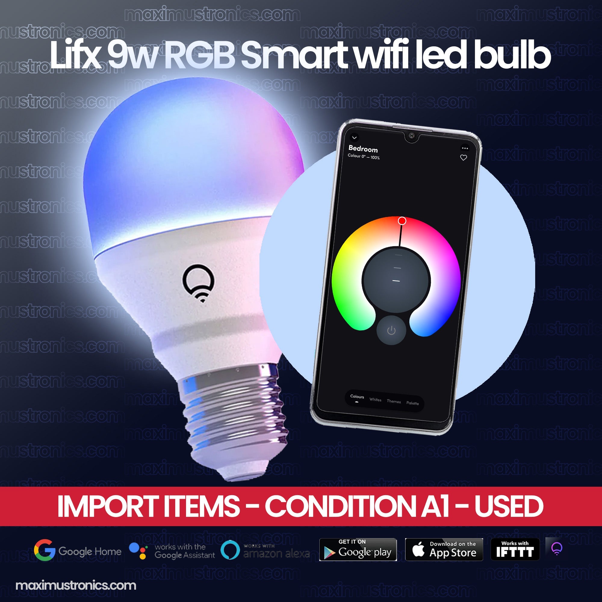 Lifx 9w Mini RGB Smart wifi led bulb 800 Lumens Temp 1500K to 9000K - high quality branded import items condition used