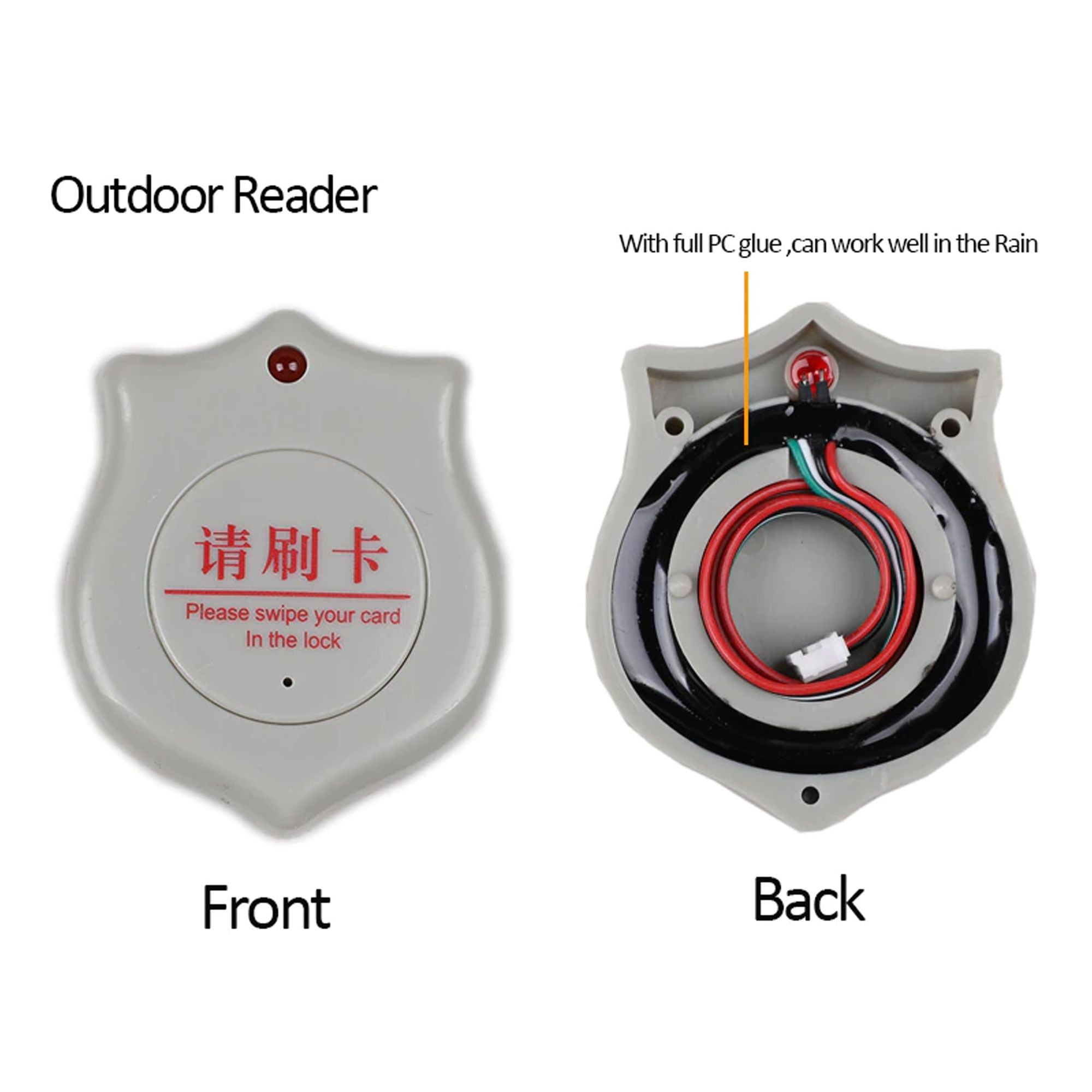 RFID Electric rimlock RF433mhz with remote control door lock main gate lock 12V DC RF ID card and tag 125Khz with keys