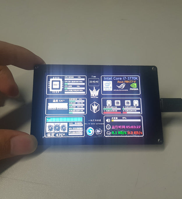 New 3.5 Inch Type-C Secondary Screen Computer CPU GPU RAM HDD Monitor USB Type-C Display For AIDA64 AX206